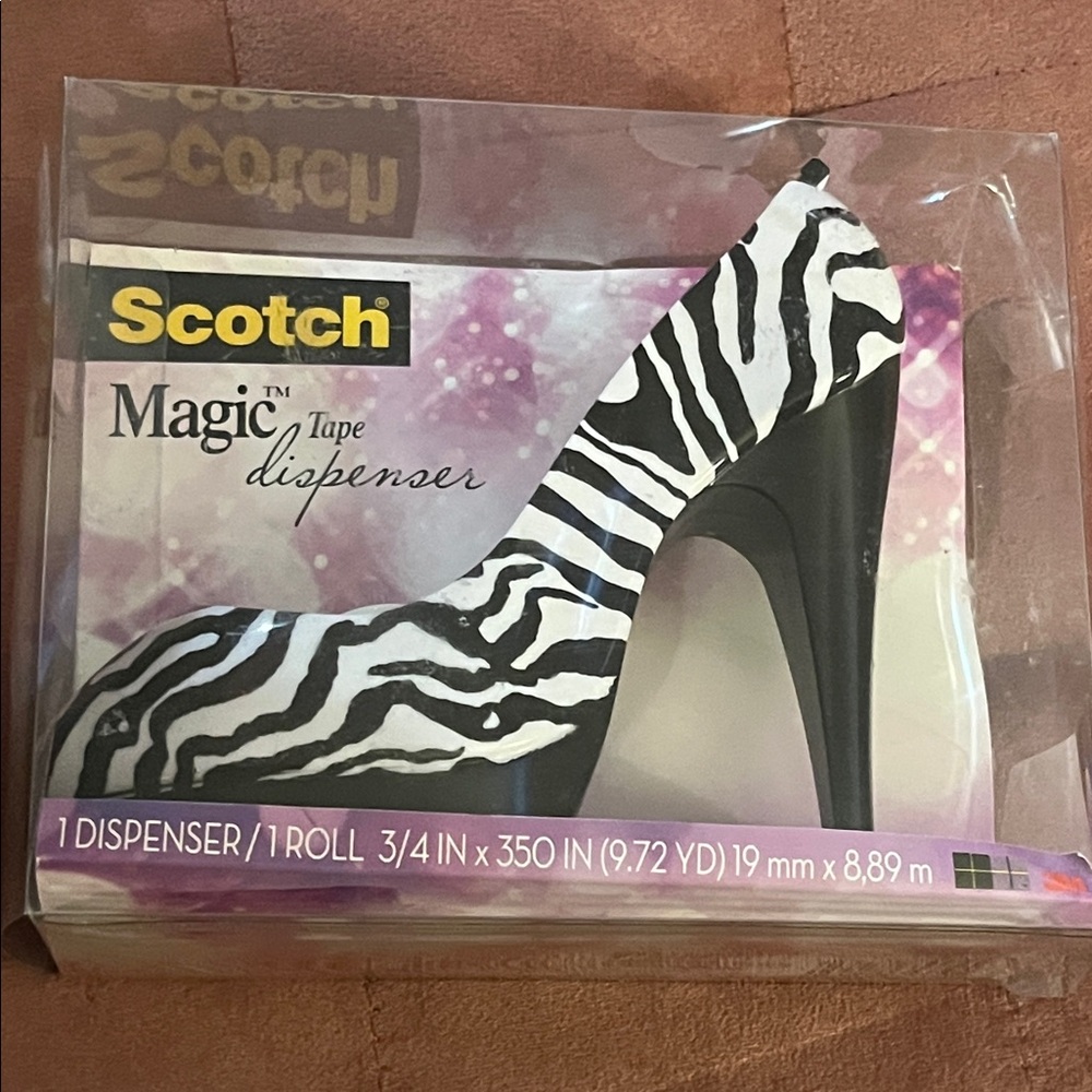Scotch~Magic Tape Dispenser~Zebra Print Heel Tape Dispenser